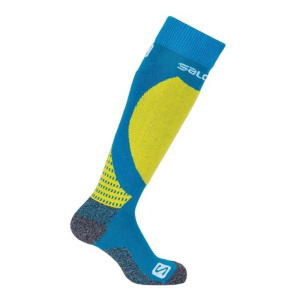 Skarpety narciarskie dziecięce Salomon X-Max2 Jr Racing Blue Yellow - OUTLET