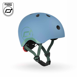 SCOOTANDRIDE XXS-S kask dziecięcy na rower, hulajnogę (1-5lat / 45-51cm obwód głowy) • Steel