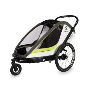 Hamax Breeze przyczepka rowerowa podwójna • White/Green