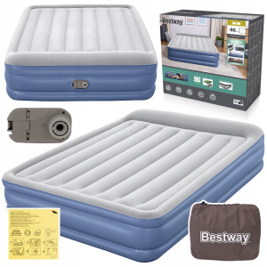 Materac Turystyczny Dmuchany do spania 203x152cm wbudowana pompka 230V BESTWAY 67630 K245