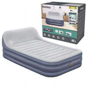 Materac Dmuchany Do Spania Welurowy Wysoki z Wbudowaną Pompką Bestway 67923 D1022