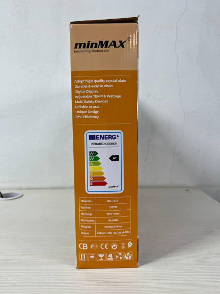 Фото Все для кухни Инфракрасная плита 3500Вт, minMAX MN-7039, Коричневая / Настольная электрическая плита / Электроплита на одну конфорку
