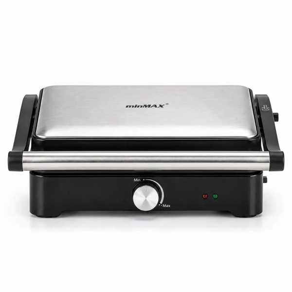 Фото Все для кухни Электрогриль 1500 Вт, minMAX MG-8820, Серебристый / Контактный гриль / Гриль с антипригарным покрытием / Гриль для шаурмы