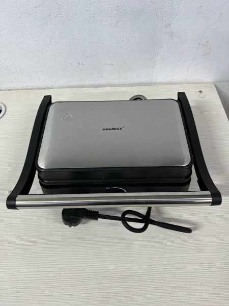 Фото Все для кухни Электрогриль 1500 Вт, minMAX MG-8820, Серебристый / Контактный гриль / Гриль с антипригарным покрытием / Гриль для шаурмы