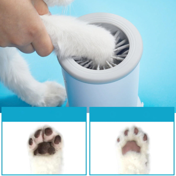 Фото Товары для животных Лапомойка автоматическая Pet Foot Wash, от USB, Белый / Лапомойка с силиконовыми щетинками / Мойка для лап собак