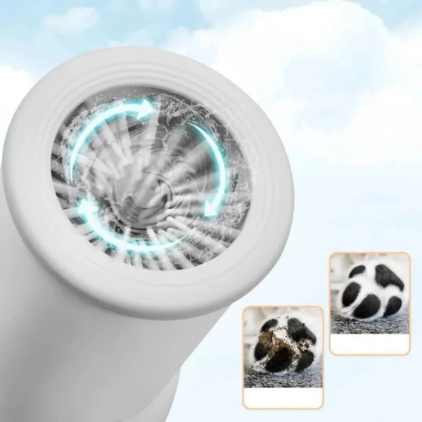 Фото Товары для животных Лапомойка автоматическая Pet Foot Wash, от USB, Белый / Лапомойка с силиконовыми щетинками / Мойка для лап собак