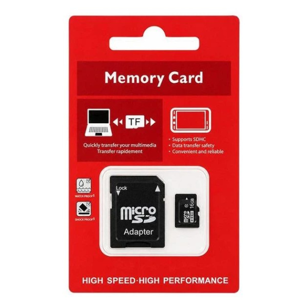 Фото Электроника Карта памяти MicroSD 16 GB Class 10 с SD-адаптером