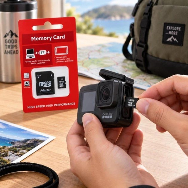 Фото Электроника Карта памяти MicroSD 16 GB Class 10 с SD-адаптером