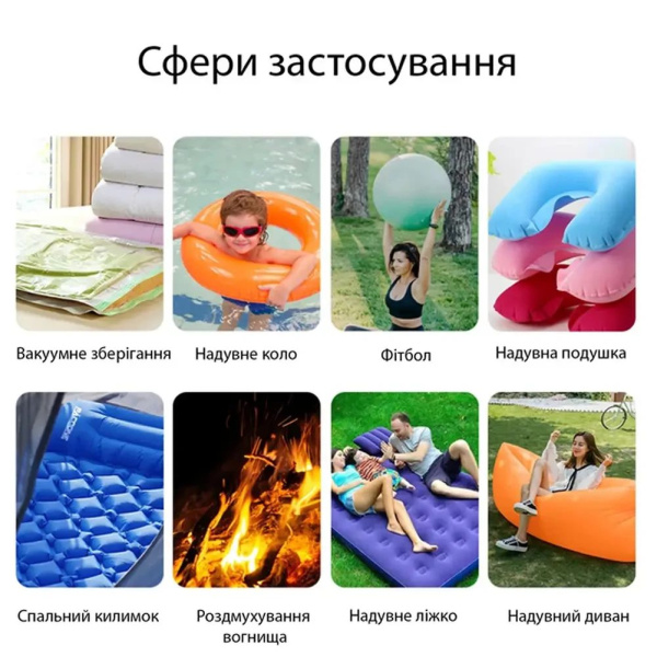 Фото Товары для дома и сада Электрический портативный беспроводной мини-насос для надувных матрасов на аккумуляторе 3 в 1