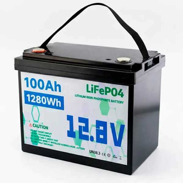 Фото Электроника Аккумулятор LiFePO4 12V 100Ah 1280Wh для солнечных панелей и ИБП, Черный / Литиевый аккумулятор / Батарея LiFePO4 12 вольт 100А