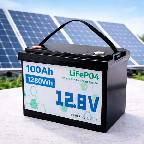 Фото Электроника Аккумулятор LiFePO4 12V 100Ah 1280Wh для солнечных панелей и ИБП, Черный / Литиевый аккумулятор / Батарея LiFePO4 12 вольт 100А