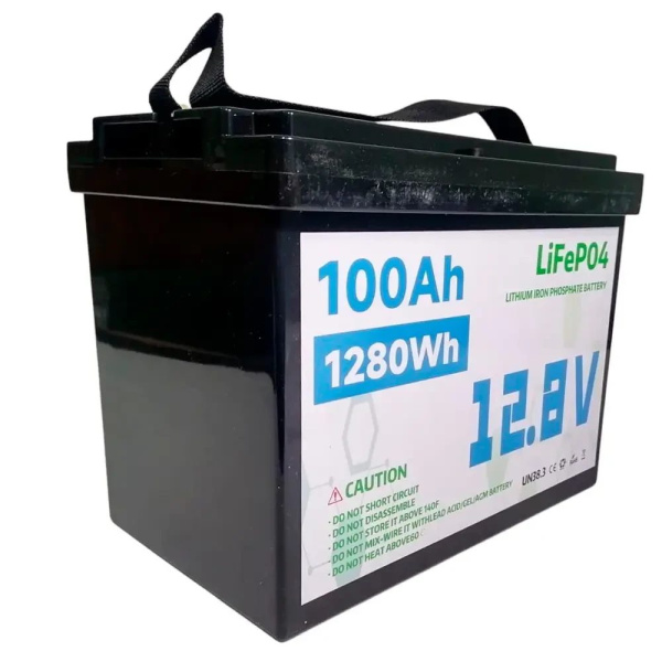 Фото Электроника Аккумулятор LiFePO4 12V 100Ah 1280Wh для солнечных панелей и ИБП, Черный / Литиевый аккумулятор / Батарея LiFePO4 12 вольт 100А
