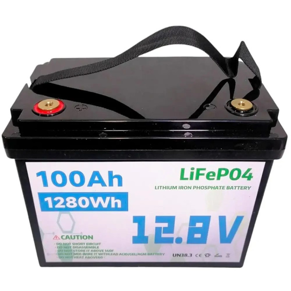 Фото Электроника Аккумулятор LiFePO4 12V 100Ah 1280Wh для солнечных панелей и ИБП, Черный / Литиевый аккумулятор / Батарея LiFePO4 12 вольт 100А