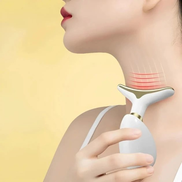 Фото Красота и здоровье Лифтинг массажер для лица и шеи Face Lifter, Белый / Микротоковый массажер для шеи и лица с импульсным светом