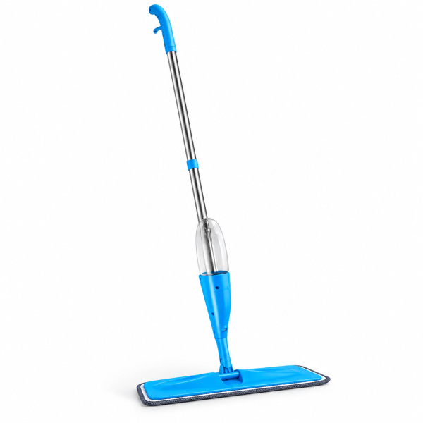 Фото Товары для дома и сада Швабра с распылителем Spray Mop для мытья полов с резервуаром 350 мл и насадкой из микрофибры, синяя