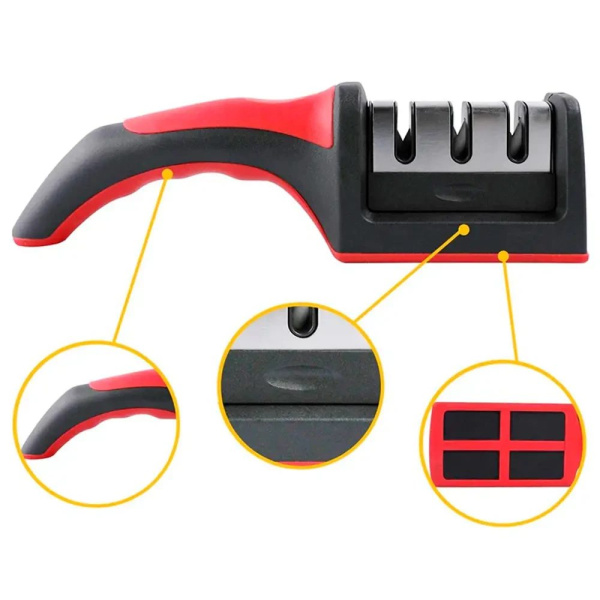 Фото Все для кухни Точилка для ножей Sharpener RS-168 NJ-523, Черный / Кухонная механическая точилка / Ножеточка