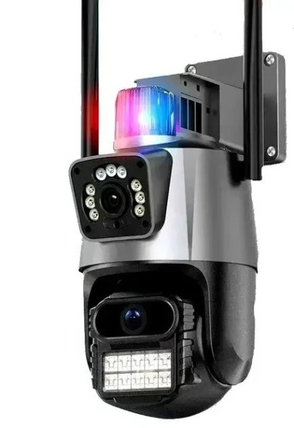 Фото Электроника Уличная охранная поворотная камера WI-FI камера V380-V21 8MP сирена